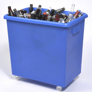 Wheeled Trolley / Bin 135 litre Bottle Bin Skip Blue